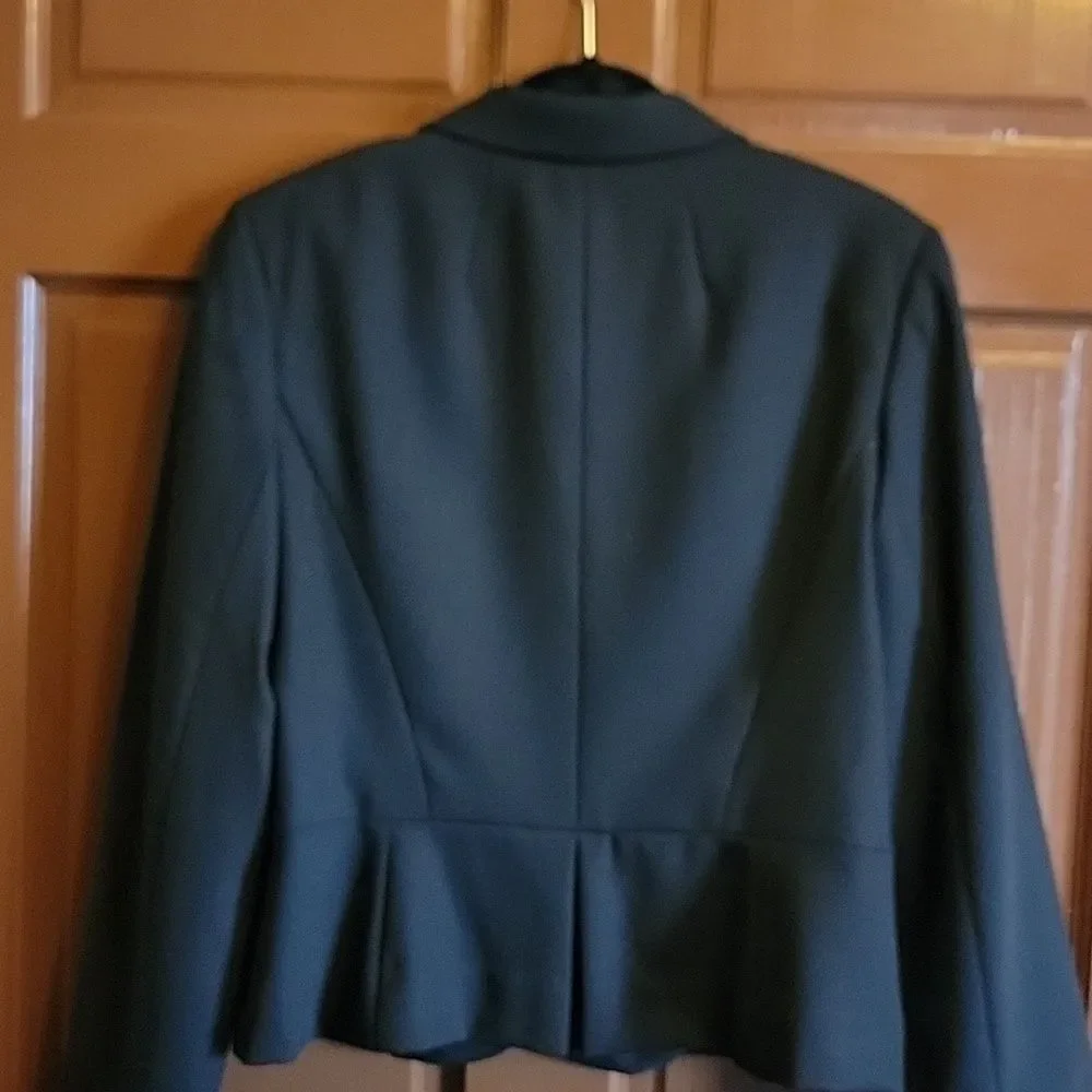Loft-wool very light blk short blazer with peplum in back Size 12 NWT.